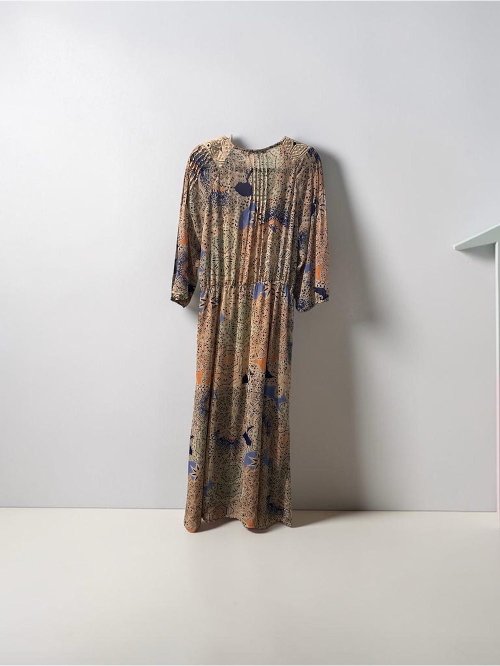 DR2 Daniel Rainn Boho Paisley Floral Maxi Peasant Dress Large L Multicolor - Picture 2 of 5